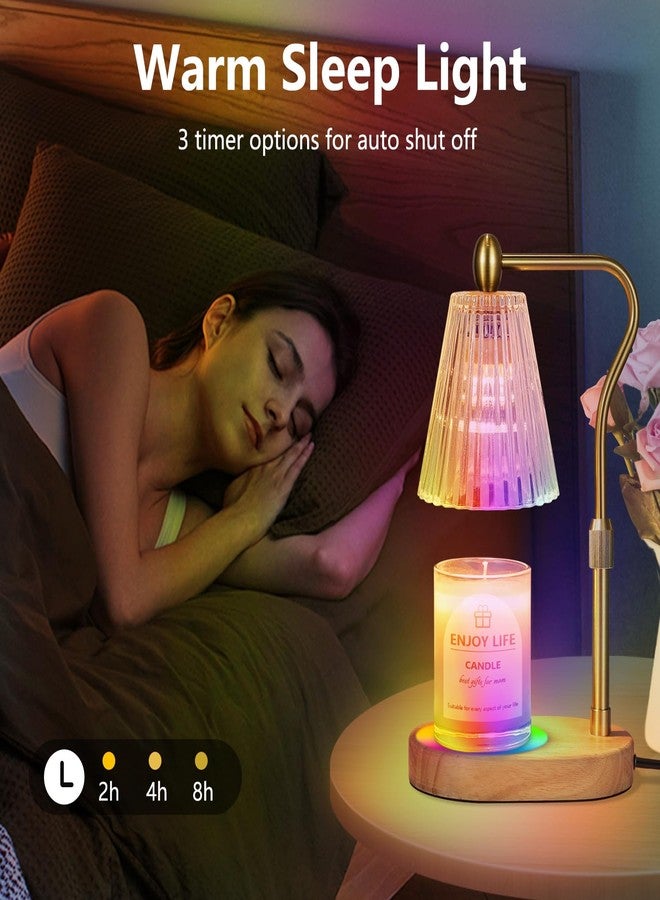seenlast Candle Warmer Lamp with 8 Colors LED Changing,with Timer Dimmer Adjustable Height,Mothers Day Gifts,Vintage Home Decor - Image 3
