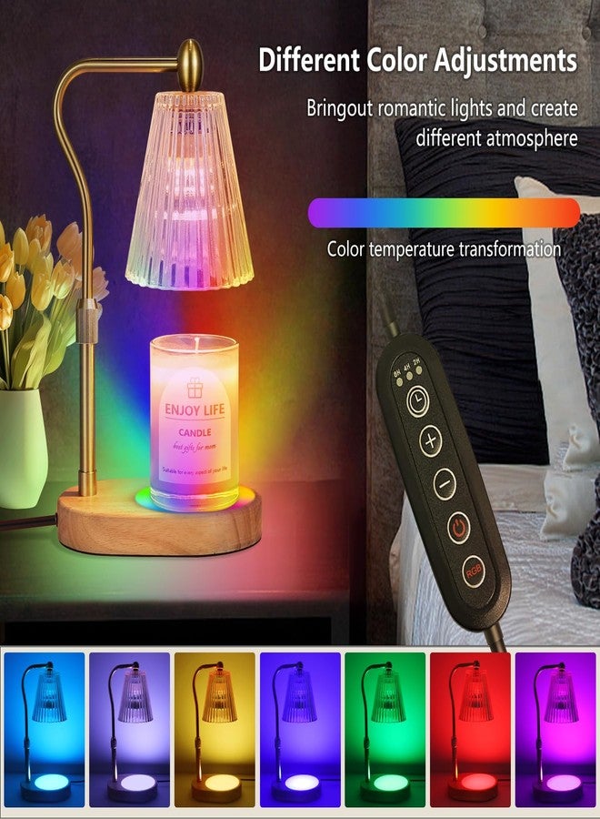 seenlast Candle Warmer Lamp with 8 Colors LED Changing,with Timer Dimmer Adjustable Height,Mothers Day Gifts,Vintage Home Decor - Image 4