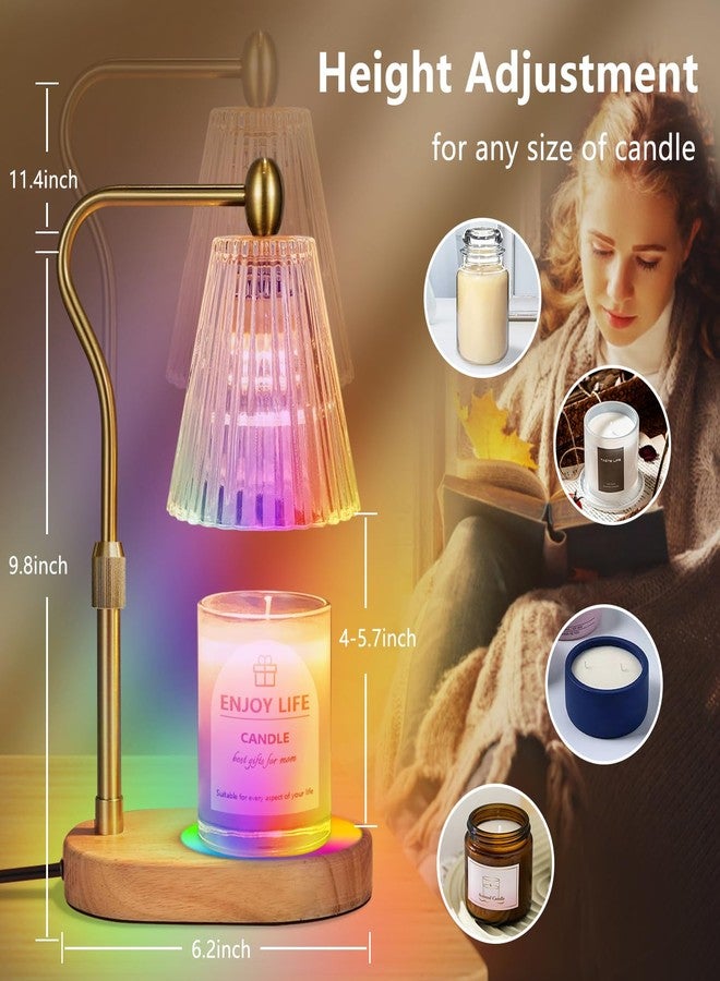 seenlast Candle Warmer Lamp with 8 Colors LED Changing,with Timer Dimmer Adjustable Height,Mothers Day Gifts,Vintage Home Decor - Image 2