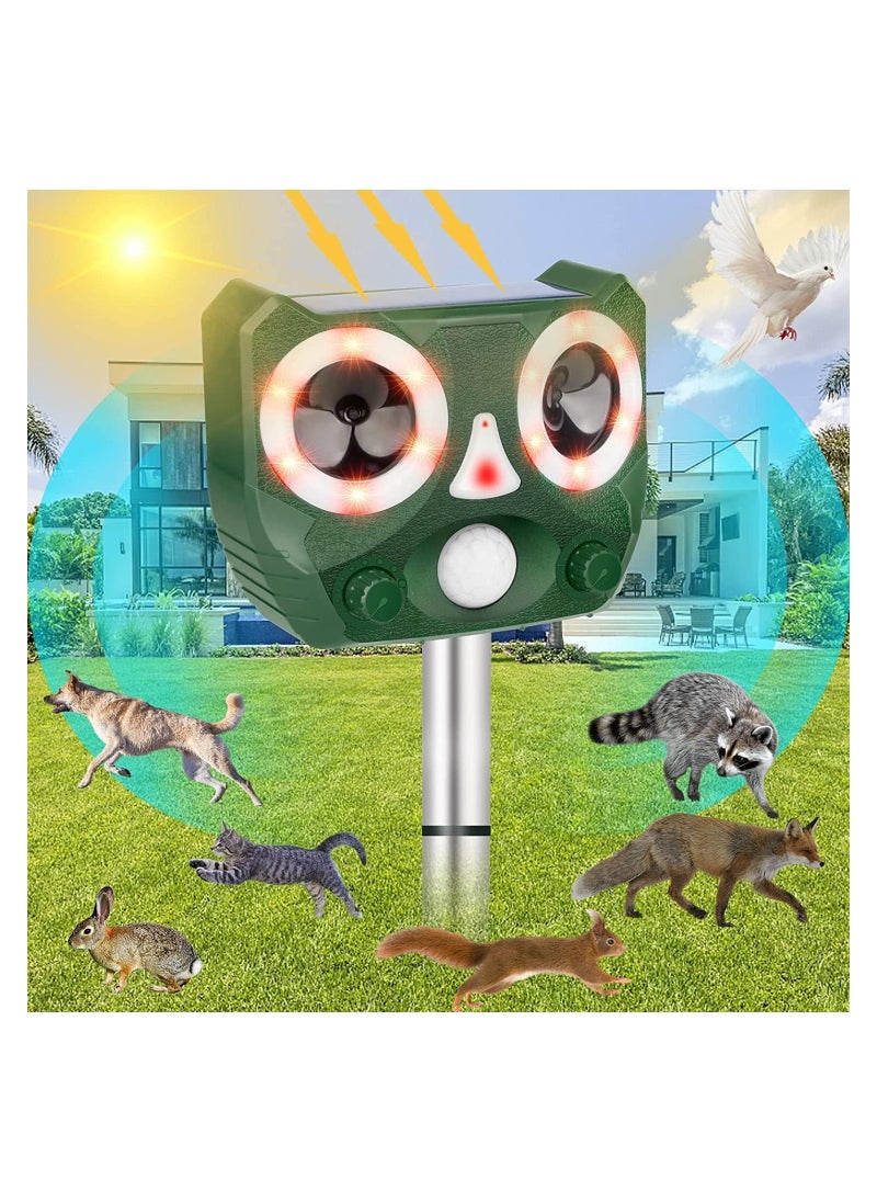 KASTWAVE - Solar Powered Animal Repellent, Ultrasonic Animal Repeller Waterproof Bird Deterrent Outdoor Cat Repellent, Squirrels Deterrent wirh Motion Sensor for Deer, Fox, Rabbits, Rats - Image 1