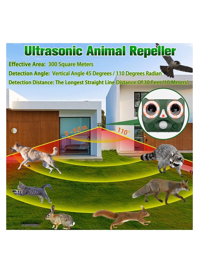 KASTWAVE - Solar Powered Animal Repellent, Ultrasonic Animal Repeller Waterproof Bird Deterrent Outdoor Cat Repellent, Squirrels Deterrent wirh Motion Sensor for Deer, Fox, Rabbits, Rats - Image 1