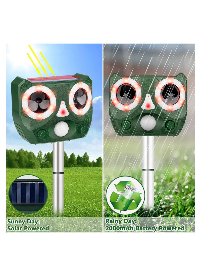 KASTWAVE - Solar Powered Animal Repellent, Ultrasonic Animal Repeller Waterproof Bird Deterrent Outdoor Cat Repellent, Squirrels Deterrent wirh Motion Sensor for Deer, Fox, Rabbits, Rats - Image 1