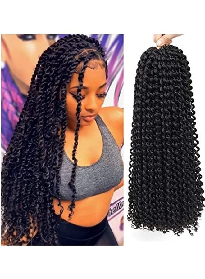 Pack Of 7 Crochet Hair Extensions Black 18inch