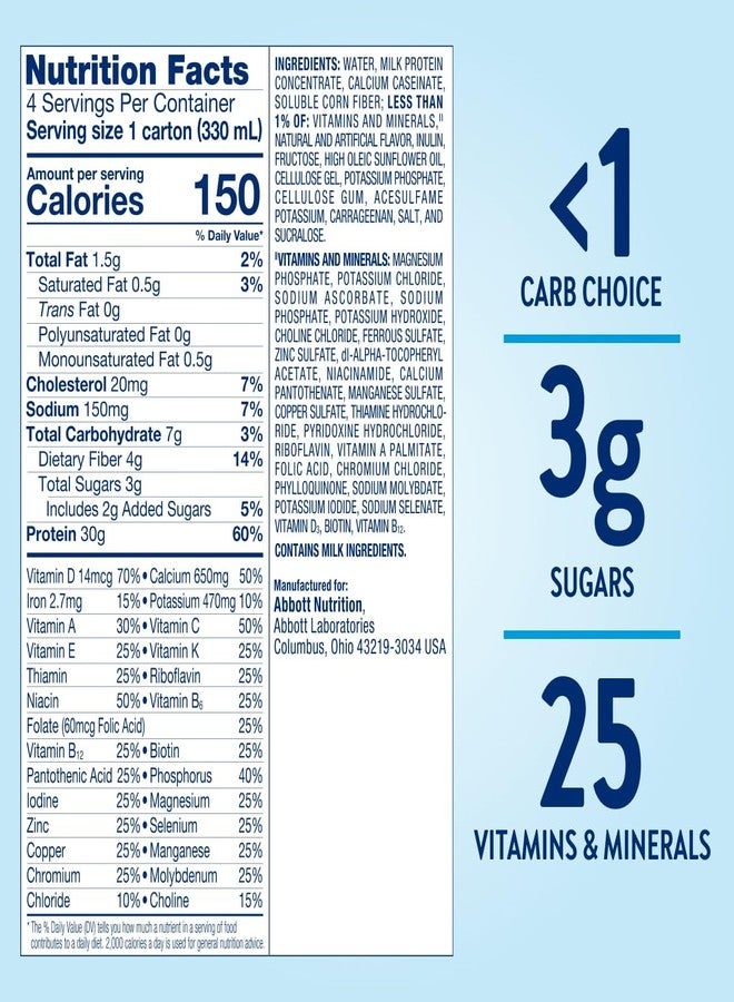 جلوسيرنا مشروب جلوكيرنا بروتين سمارت للعناية بمرضى السكري، بنكهة الفانيليا، بديل وجبة لمرضى السكري لدعم إدارة نسبة السكر في الدم، 30 غرام بروتين، 150 سعرة حرارية، جاهز للشرب، زجاجة سعة 11 أونصة سائلة، عبوة من 12 زجاجة - Image 5