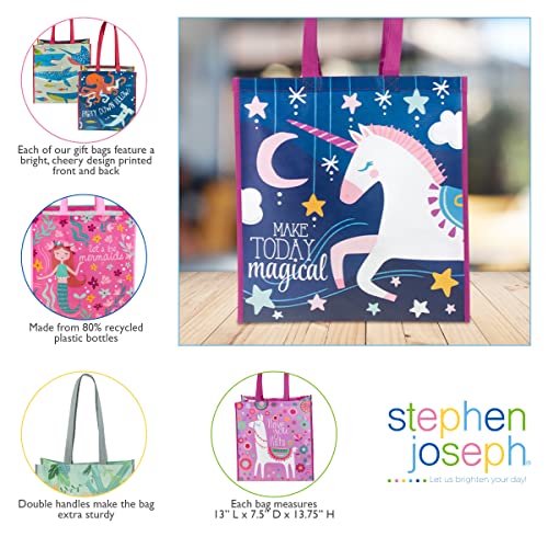 Stephen Joseph, Large Recycled Gift Bag with Handles, Kids, Reusable, Birthday Party Gift Bag, Shopping Bag - Image 5