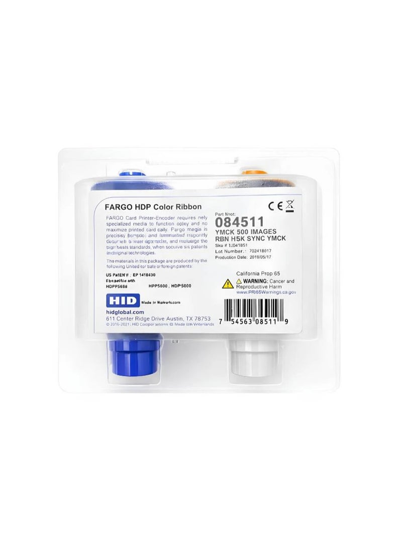 Fargo 84511 Color Ribbon - YMCK 500 Prints for HDP5000 And HDP5000e Printers - Image 1