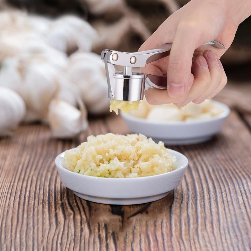 JSDOIN Professional Kitchen Garlic Press, Garlic Mincer Ginger Crusher UK, Peeler Squeezer Heavy Duty Garlic Presser,Garlic Crush, User-Friendly Garlic Chopper, Easy to Clean and Durable - Image 4
