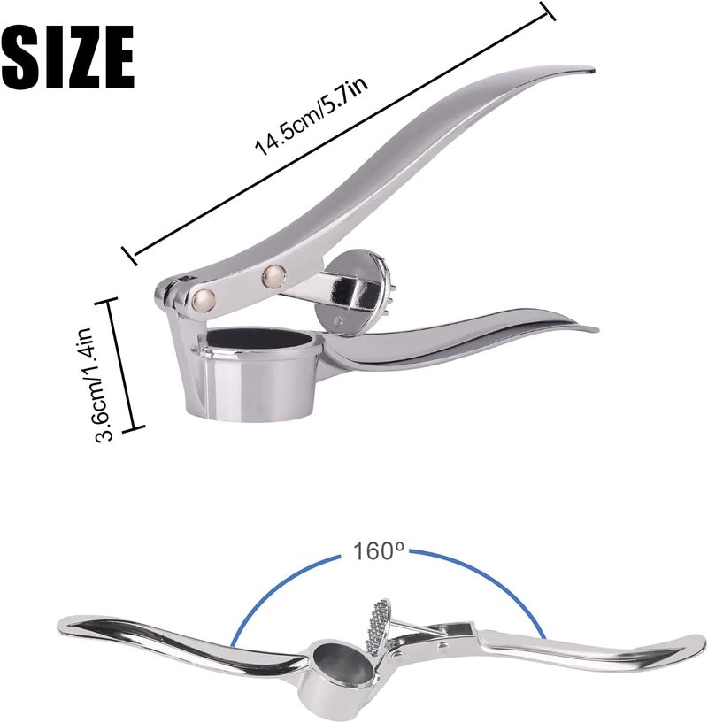 JSDOIN Professional Kitchen Garlic Press, Garlic Mincer Ginger Crusher UK, Peeler Squeezer Heavy Duty Garlic Presser,Garlic Crush, User-Friendly Garlic Chopper, Easy to Clean and Durable - Image 2