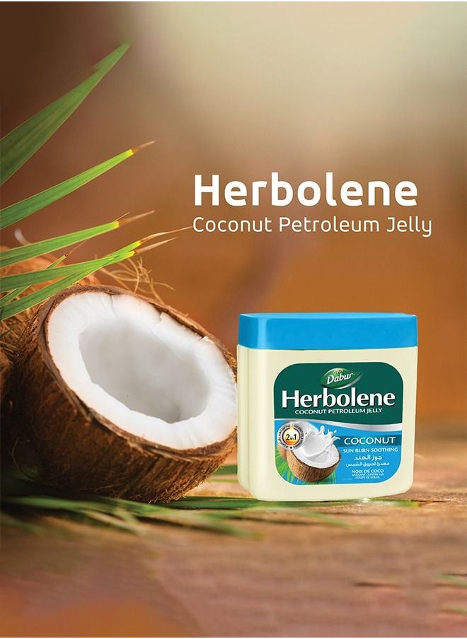 Dabur Herbolene Coconut Petroleum Jelly | Enriched with Coconut and Vitamin E | For Smooth and Moisturize Skin - 225 ml