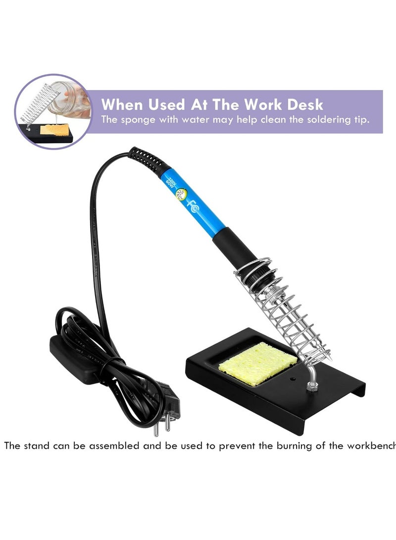 Soldering Iron Kit, Sondiko 60W Welding Iron Kit Electronics with On-Off Switch  Adjustable Temperature, 5pcs Solder Tips, Soldering Iron Stand, Desoldering Pump, Tweezers, Solder Wire, Carry Bag - Image 4