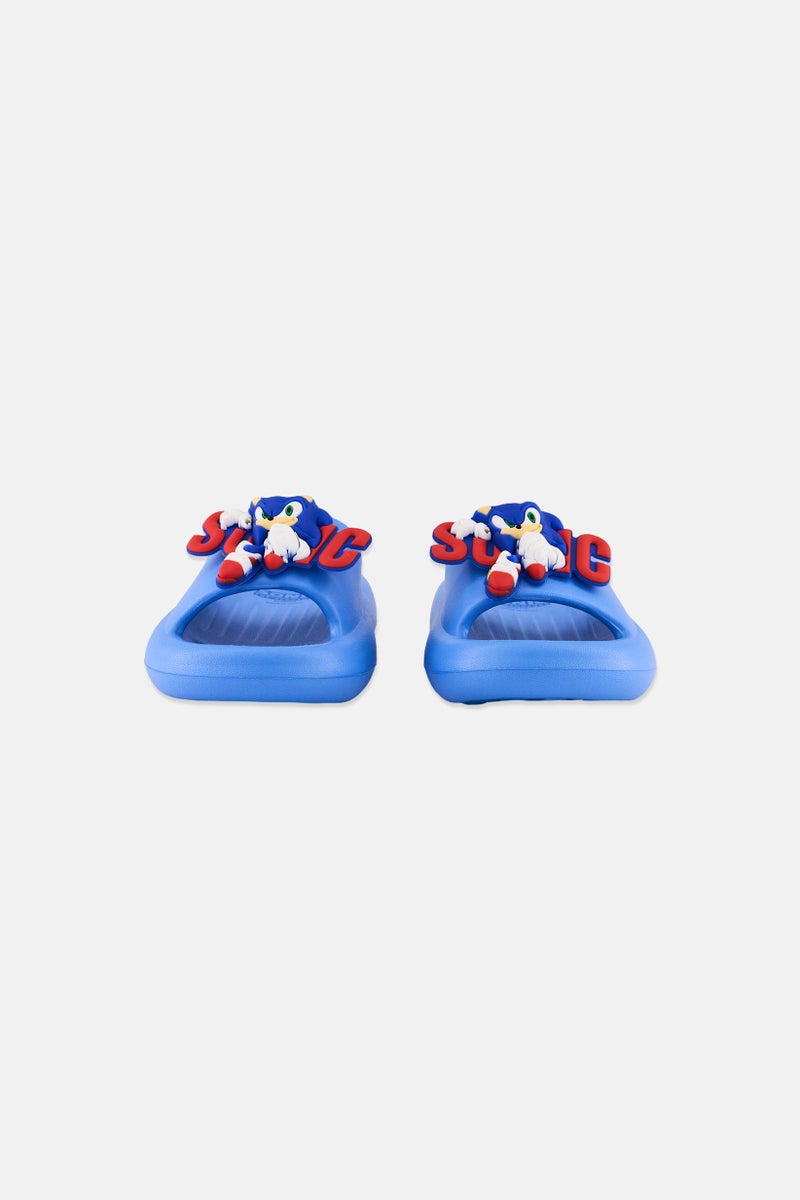 SONIC Toddlers Boy Sonic The Hedgehog Slip on Slides, Blue  - Image 3