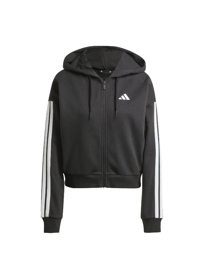 adidas Adidas W 3S Ft Fz Hd Black Hooded Track Top Track Tops For Women