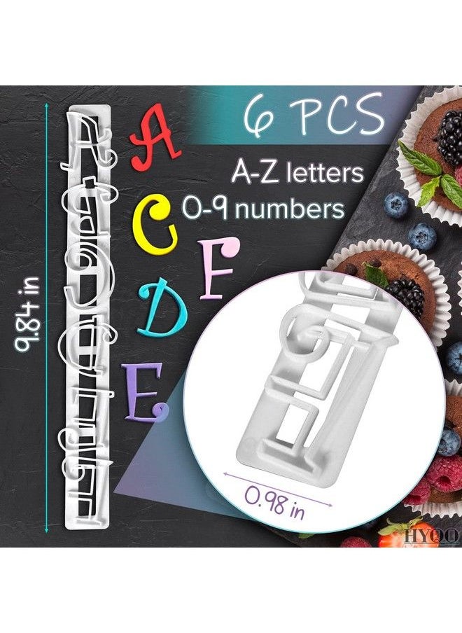 HYQO - Alphabet Stamps Cake Decorating Set Number Cookie Cutters Alphabet Fondant Cake Decorating White Letter Stamps For Kids Decorating Paste And Fondant Stamps Diy Stencil Cutter Mold Letters Stamps - Image 1