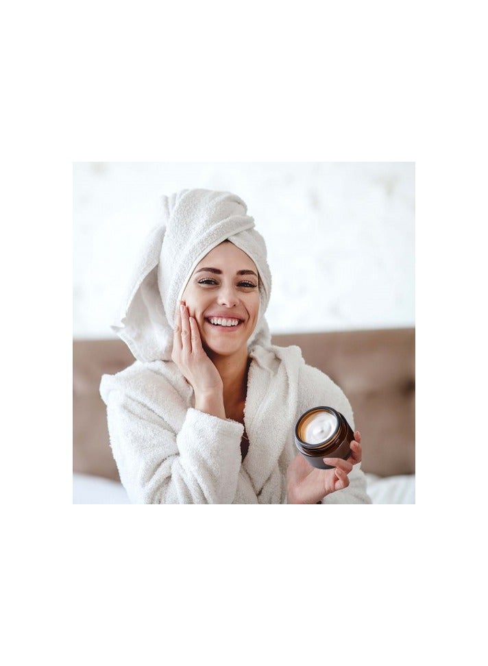 6 Pack 50ml Amber Glass Cream Jars with Lids and Spatulas – Refillable Cosmetic Containers for Skincare, Lotion, Face Creams, Travel Storage - Image 4