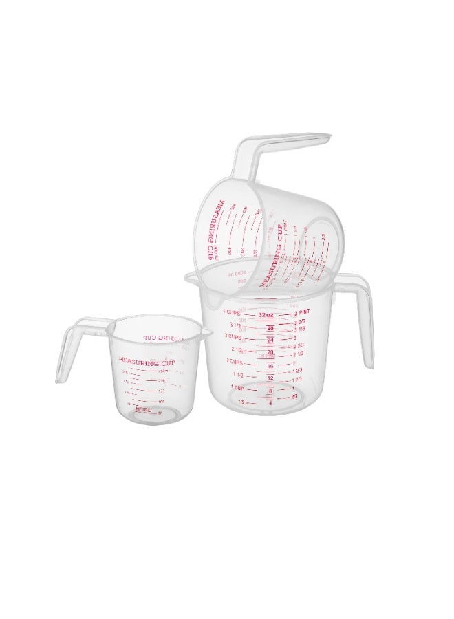 بوركام طقم 3 أكواب قياس بلاستيكية – دقة في التحضير وسهولة في الاستخدام - Image 4