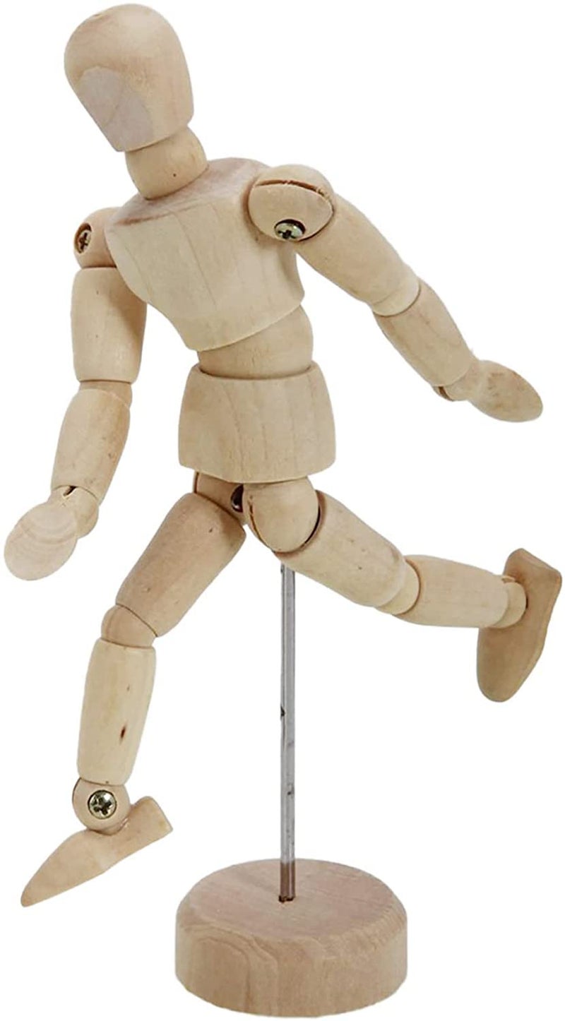 Schmidt Artists Wooden Manikin, Mini Jointed Mannequin, Drawing Wooden Human Figure 5.5 inches Tall - Image 2