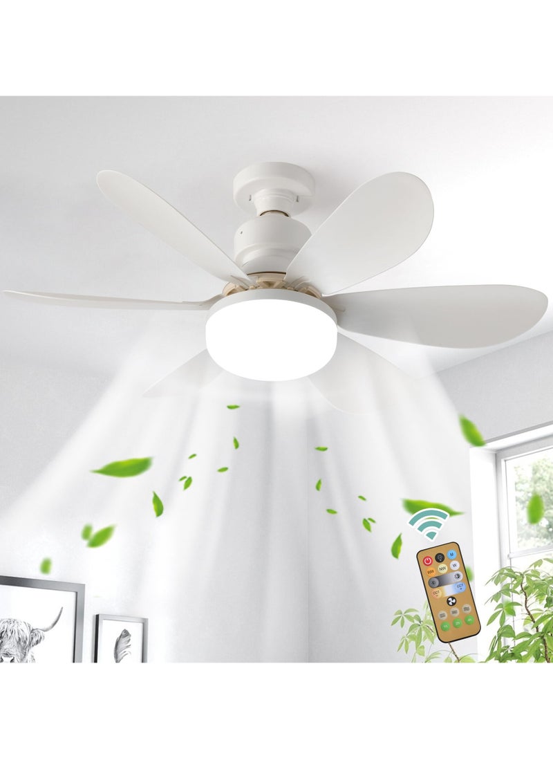 Screw in Ceiling Fan Light E27 Socket with Remote Control LED Lamp Small Fans for Bedroom ∅52 cm 3 Speeds 3 Colors White - pzsku/Z23FD3BD1A3EB90795AADZ/45/_/1719461788/c28345b9-8c63-4edb-b130-fa0b046e0675