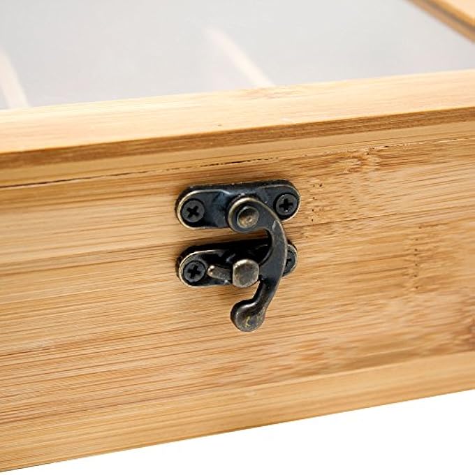 Excellent Houseware Tea Box Storage Tea Bag Tea Box Bamboo - Image 3
