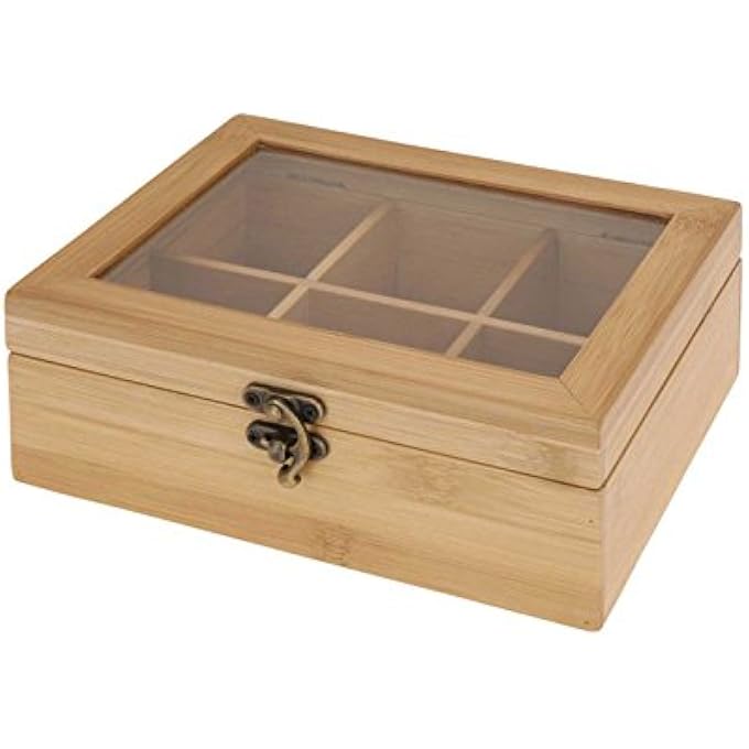 Excellent Houseware Tea Box Storage Tea Bag Tea Box Bamboo - Image 2