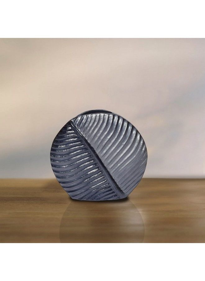 Uniquewise Aluminiumcasted Leaf Shaped Centerpiece Flower Table Vase Two Tone Grey 7.5 Inch  - Image 5