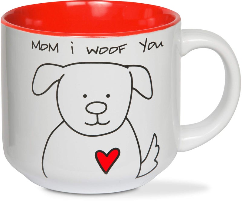 Pavilion Gift Company Blobby DogMom I Woof You Ceramic Coffee Mug Red