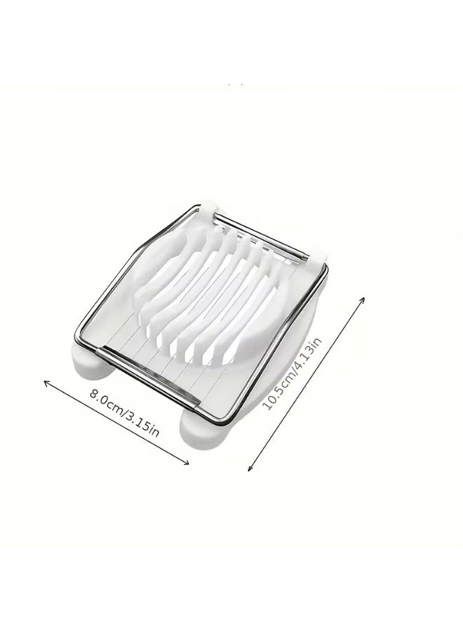Goolsky 1-Pack Stainless Steel Egg Slicer with Plastic Handle - Manual Handheld Kitchen Tool for Precise Slicing of Eggs, Fruits & Vegetables - Durable & Easy-Clean Design for Home & Restaurant Use, Restaurant Kitchenware | Manual Egg Slicer | Durable Plastic Handle, Egg Slicer for Hard Boiled Eggs - Image 4