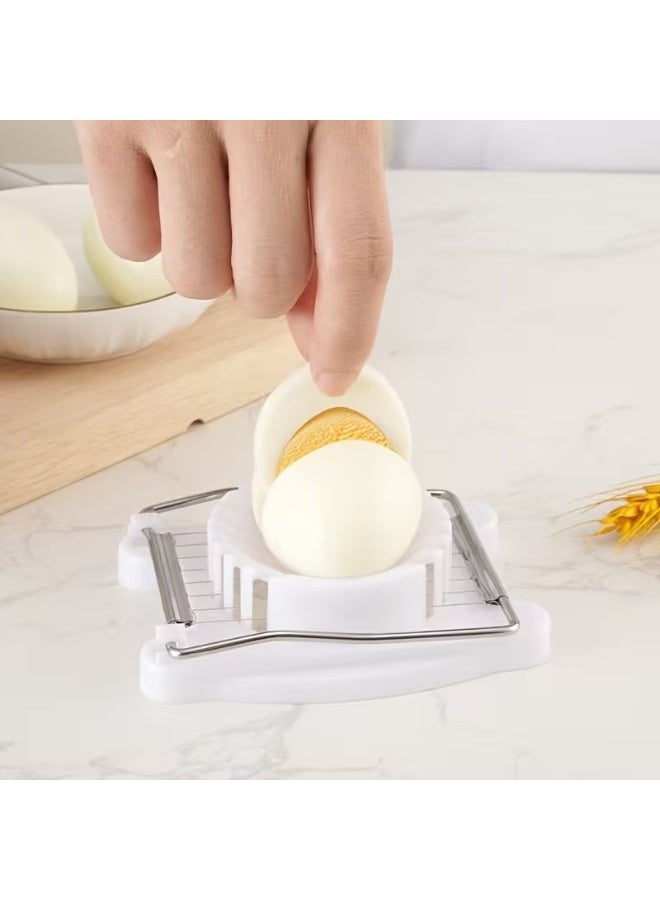 Goolsky 1-Pack Stainless Steel Egg Slicer with Plastic Handle - Manual Handheld Kitchen Tool for Precise Slicing of Eggs, Fruits & Vegetables - Durable & Easy-Clean Design for Home & Restaurant Use, Restaurant Kitchenware | Manual Egg Slicer | Durable Plastic Handle, Egg Slicer for Hard Boiled Eggs - Image 5