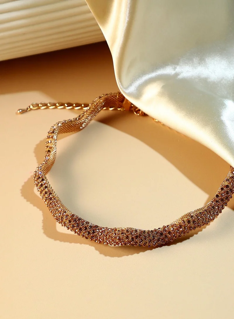 SOHI SOHI Women's The Crystal-Swirl Choker Necklace For Evening Wear | Antique  Colour | Alloy Material | Lobster Clasp Closure | Artificial Stone Necklace | Choker Necklace For Women & Girls