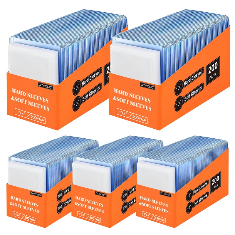 QTYORD 1000Pcs Clear Loaders for Cards 500Pcs Hard Plastic Card Holders 500Pcs Card Sleeves 3 x 4 Card Protector Sleeves for Baseball Cards Standard Trading Cards - Image 2