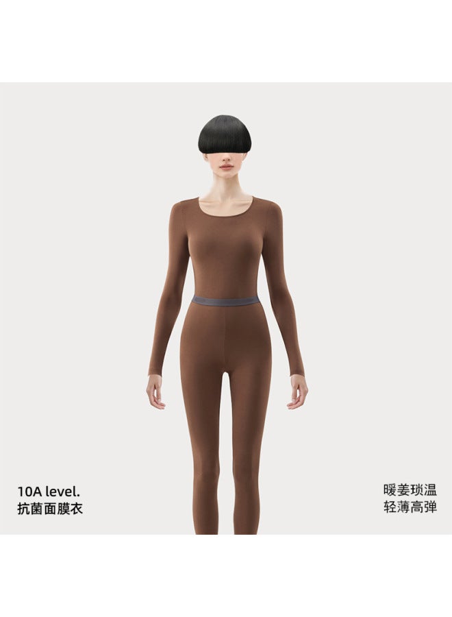 New Model 10a Antibacterial Ginger Heating Women's Mask Thermal Underwear Set Men's High Elasticity Thin Inner Wear