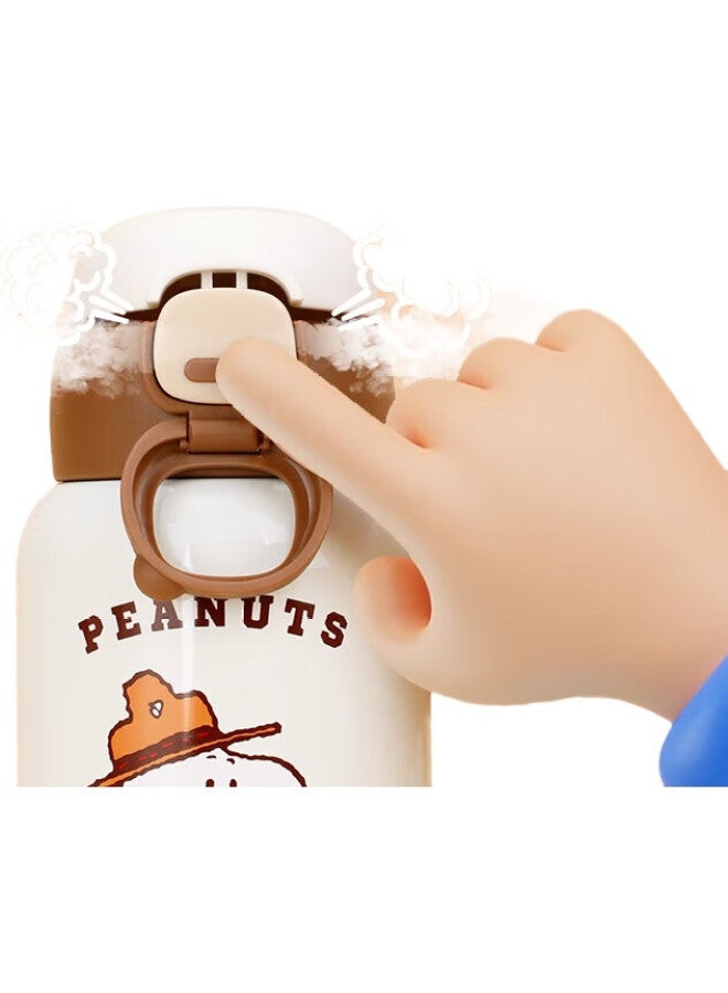 Snoopy Children'S Insulated Cup With Straw, Dual-Use For Pouring Water, Student Water Bottle, 316 Stainless Steel With Cup Sleeve, Water Bottle Cup 500Ml Blue - Image 1