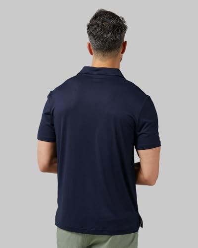 32 Degrees Men's Cool Classic Polo | Slim Fit | Moisture Wicking | 4-Way Stretch | Golf | Tennis, Navy, Large - Image 3