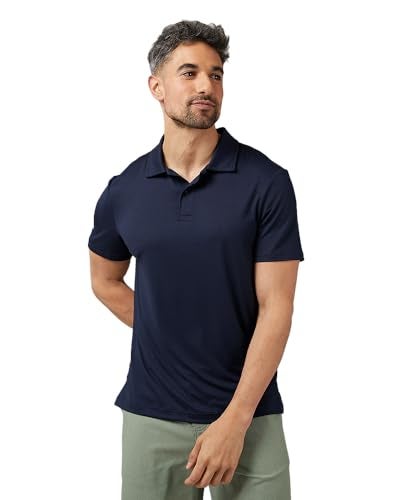 32 Degrees Men's Cool Classic Polo | Slim Fit | Moisture Wicking | 4-Way Stretch | Golf | Tennis, Navy, Large - Image 5