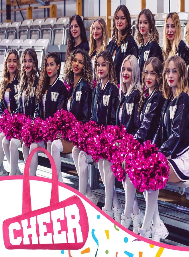 Yeyeplum 24 Pcs Cheer Bag Bulk Cheerleaders Tote Gift Bags Non Woven Cheerleading Travel Duffel Packet for Women Snacks Treat Candy Small Sports Team Party Supplies(Pink) - Image 5