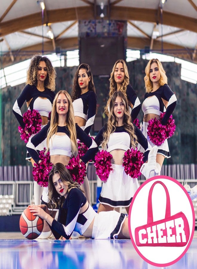 Yeyeplum 24 Pcs Cheer Bag Bulk Cheerleaders Tote Gift Bags Non Woven Cheerleading Travel Duffel Packet for Women Snacks Treat Candy Small Sports Team Party Supplies(Pink) - Image 4