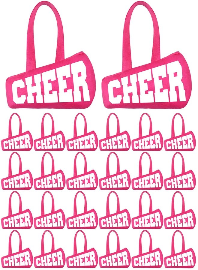 Yeyeplum 24 Pcs Cheer Bag Bulk Cheerleaders Tote Gift Bags Non Woven Cheerleading Travel Duffel Packet for Women Snacks Treat Candy Small Sports Team Party Supplies(Pink) - Image 1