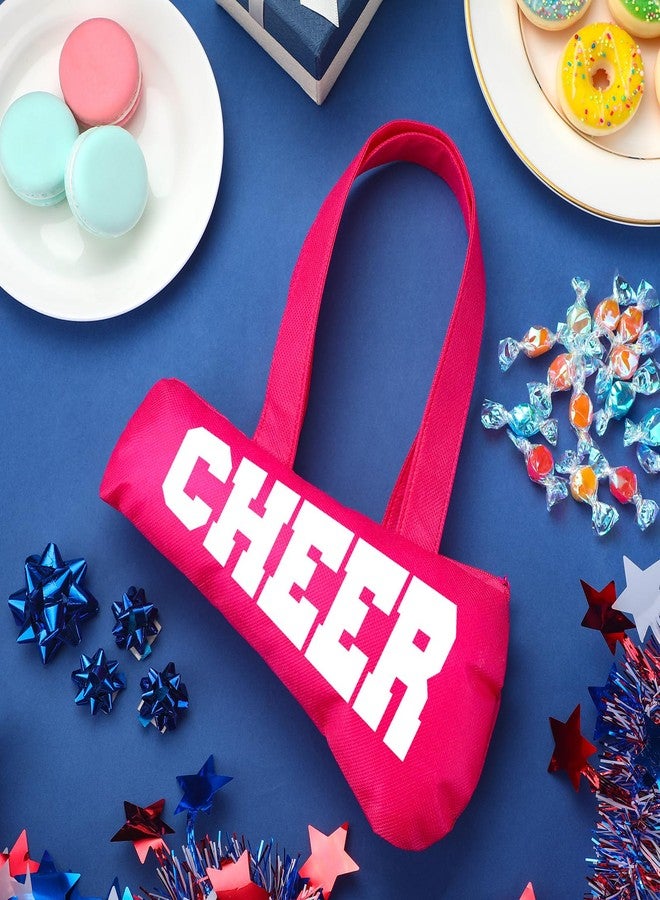 Yeyeplum 24 Pcs Cheer Bag Bulk Cheerleaders Tote Gift Bags Non Woven Cheerleading Travel Duffel Packet for Women Snacks Treat Candy Small Sports Team Party Supplies(Pink) - Image 3