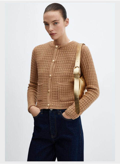 Button Down Pocket Detail Cardigan