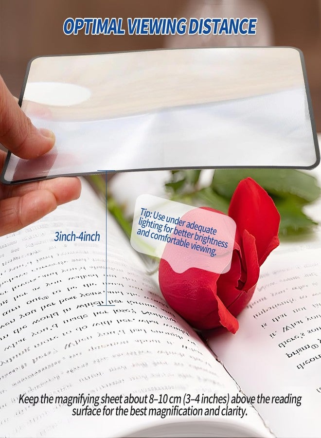 Creztail 4PCS Page Magnifying Sheet, 3X Lightweight Optical Plastic Large Fresnel Lens & Handy Card Size Book Magnifier, Full Page Magnifier for Reading Books, Maps, Bible, Newspaper, etc - Image 5