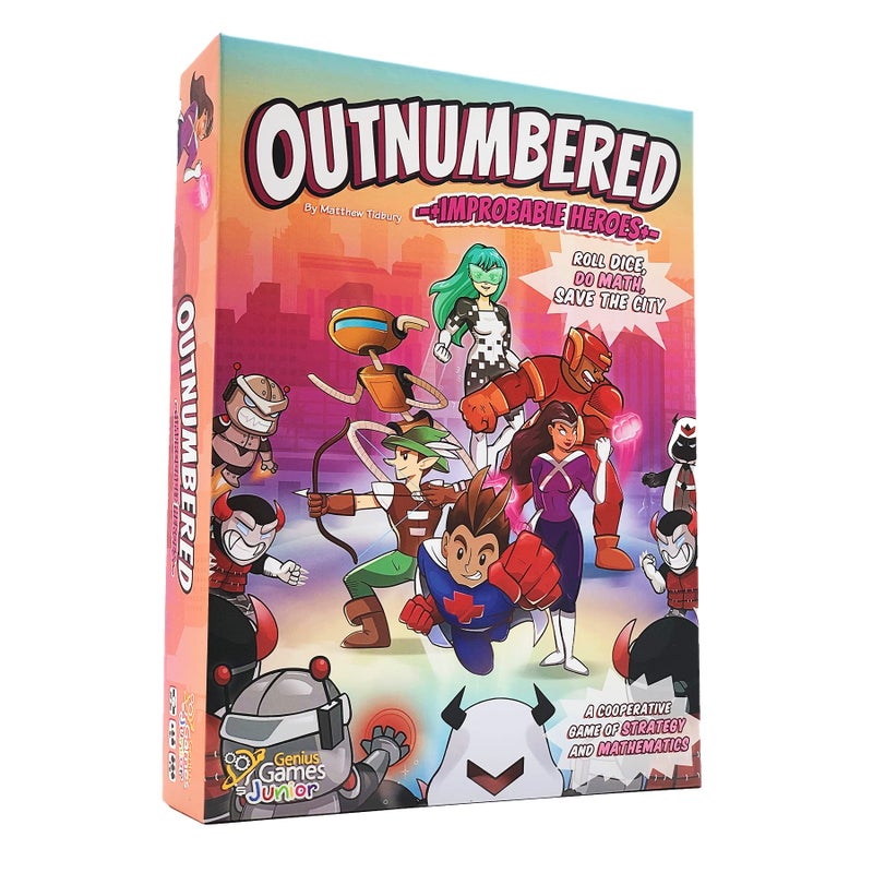 Genius Games Outnumbered Improbable Heroes Board Game A Mensa Award Winning Superhero Math Game Fun Educational Game for Kids Adults and Families STEM Toy to Learn Multiplication Division - Image 4