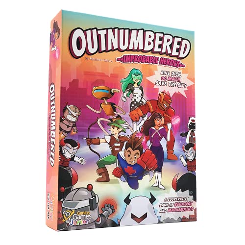 Genius Games Outnumbered Improbable Heroes Board Game A Mensa Award Winning Superhero Math Game Fun Educational Game for Kids Adults and Families STEM Toy to Learn Multiplication Division - Image 1