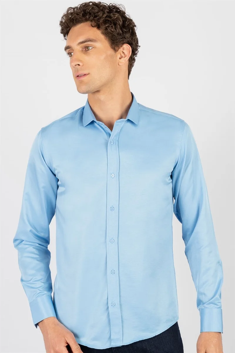 تودورس Modern Slim Fit Slim Fit Plain Men's Shirt