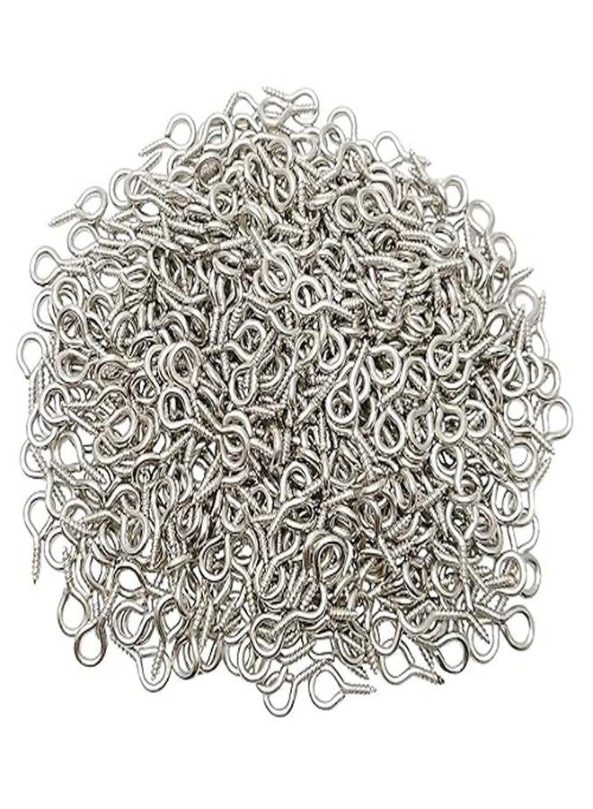 KReating Dot | 100 Pcs Nickel Silver Screw Eye Pins 5x10mm with 100 Jump Rings | Eyelets Screw Threaded Clasp Hooks for Making Pendants, Beads, Jewellery Findings DIY Craft (KRBNS-100) - Image 1