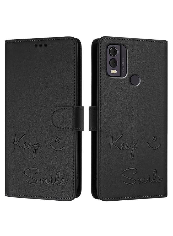 اس-توب جراب هاتف Nokia C22 من الجلد بنقش ابتسامة بتقنية RFID - Image 3