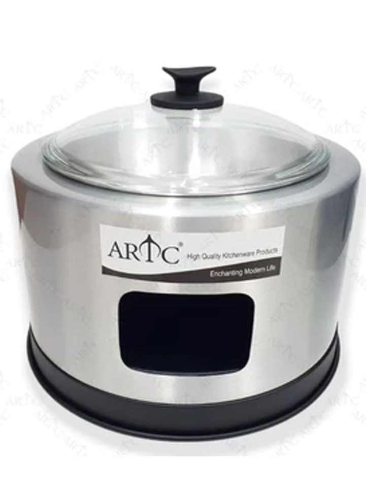 ARTC طبق بوفيه فضي من ARTC مع غطاء زجاجي - Image 1