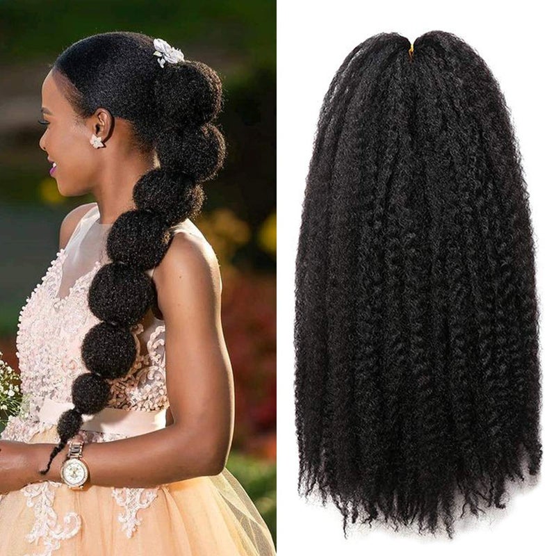 1 Pack 18 Inch Marley Braiding Hair Twists Marley Twist Braids Hair Long Afro Kinky Marley Hair for Butterfly Locs Crochet Hair1B