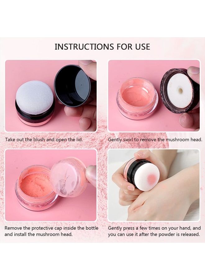 Charm Kiss Loose Powder Blush Air Cushion Blush Natural Blusher Bright Shimmer Face Blush for Cheek Highly Pigmented Blush Makeup Easy to Blend Makeup Blushin, All Day Wear(01#)  - Image 5