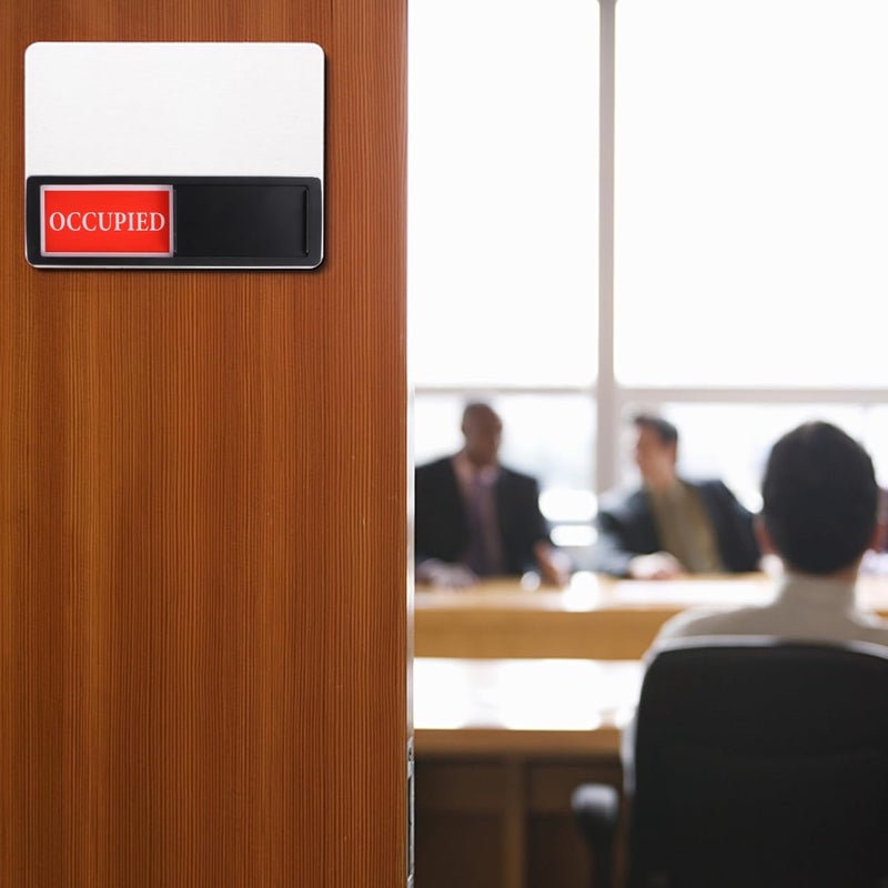 Hemobllo Vacant Occupied Sliding Door Sign - Do Not Disturb for Restroom, Bathroom, Office, Conference Room - Image 2