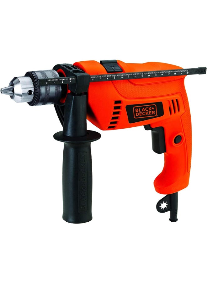 BLACK+DECKER 650W 13mm Hammer Drill With Variable Speed & Reverse Switch, Hd650-B5 Orange/Black - Image 1