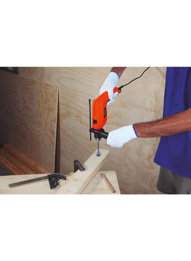 BLACK+DECKER 650W 13mm Hammer Drill With Variable Speed & Reverse Switch, Hd650-B5 Orange/Black - Image 5